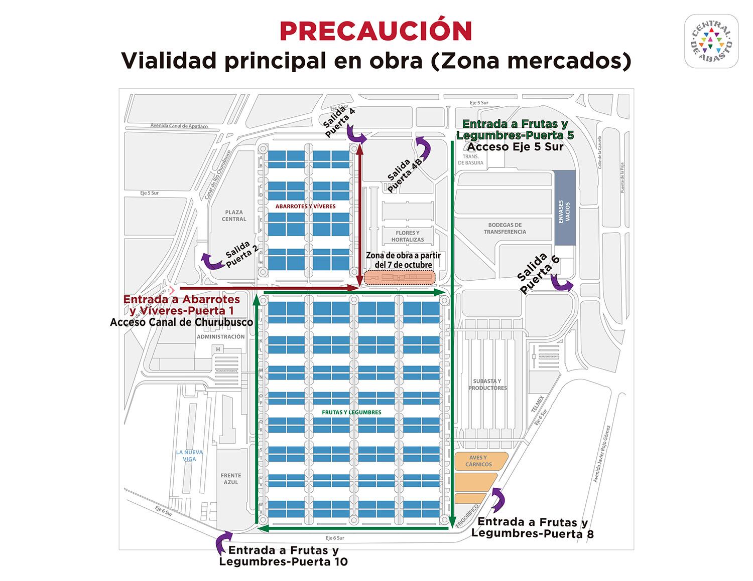 Las puertas 8 y 10, por Eje 6 Sur, estarán habilitadas como entradas.