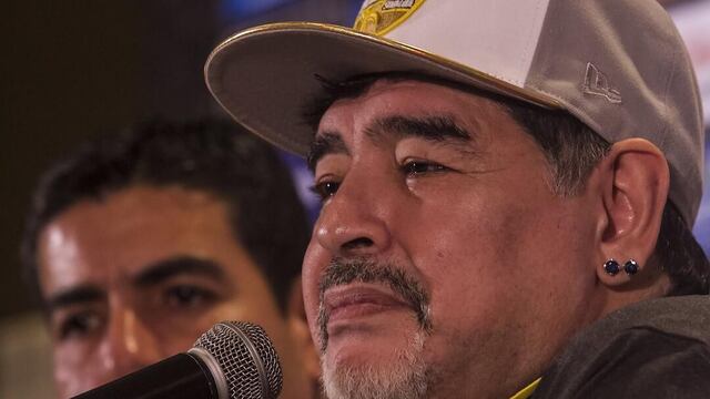 Maradona en conferencia de prensa.