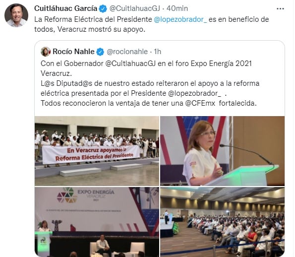 Reforma eléctrica tuit
