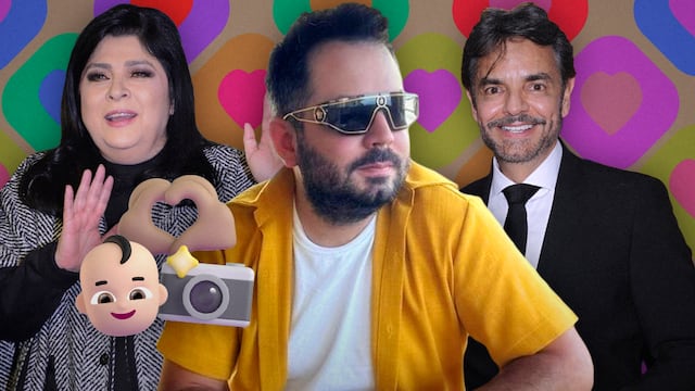 Foto del reencuentro entre Eugenio Derbez y Victoria Ruffo por el nacimiento de la hija de José Eduardo Derbez.