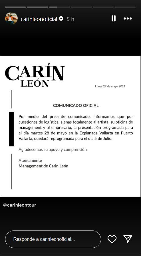 Comunicado de Carín León