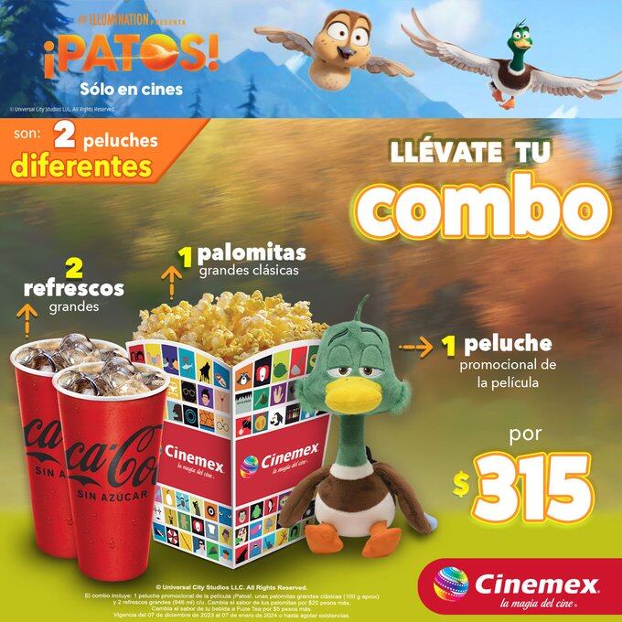 Combo de ¡Patos! en Cinemex