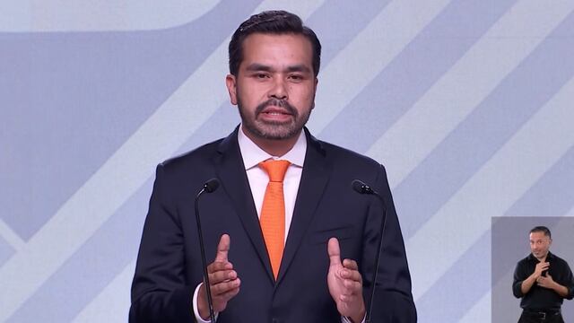 Jorge Álvarez Máynez en el tercer debate presidencial
