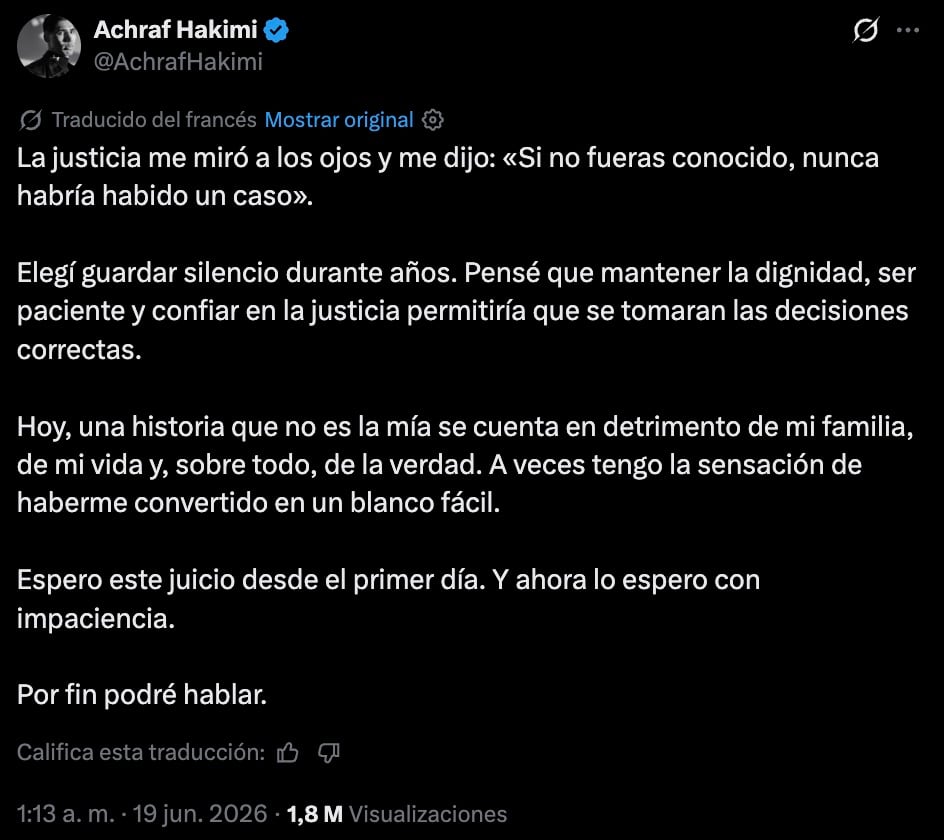 Achraf Hakimi, enfrentará juicio por acusación de violación en Francia