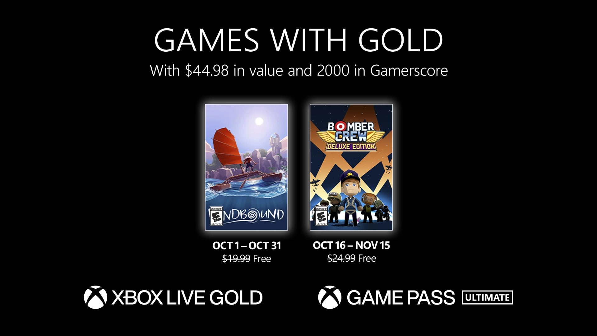 Games with gold octubre Xbox