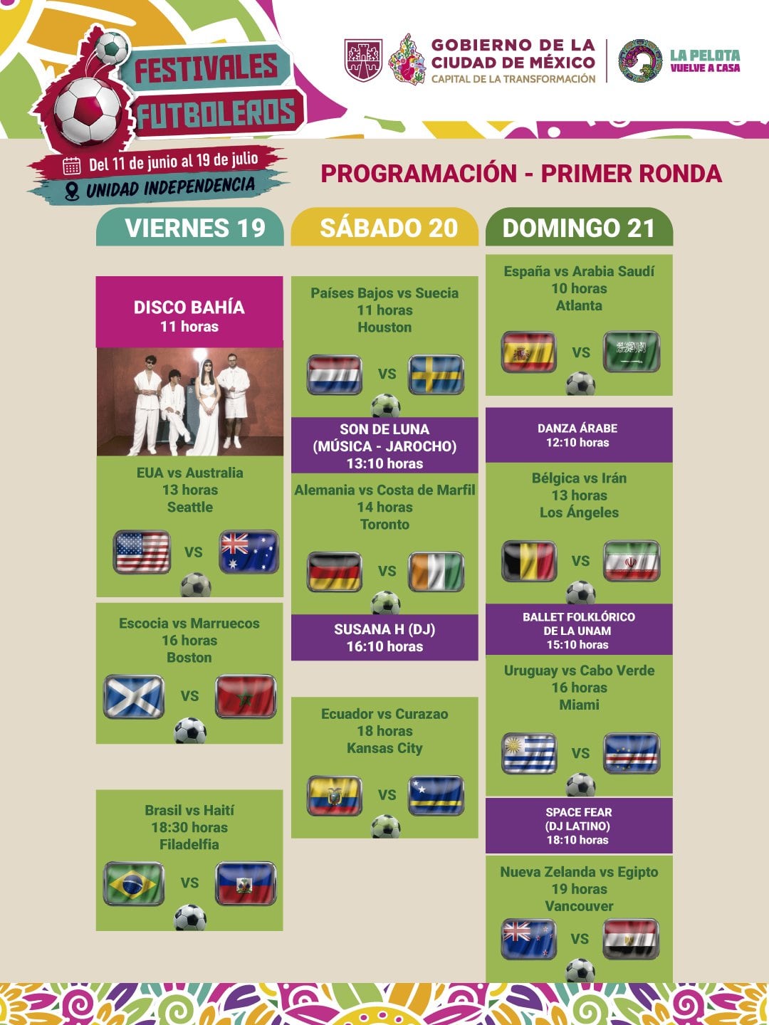 Festivales futboleros en la CDMX por el Mundial 2026.