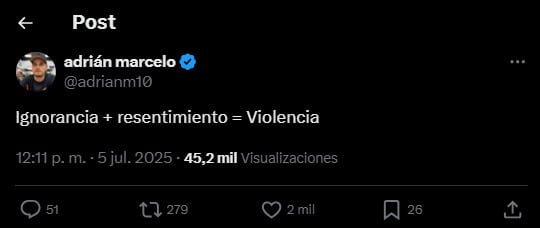 Los mensajes de Adrián Marcelo por la marcha vs gentrificación