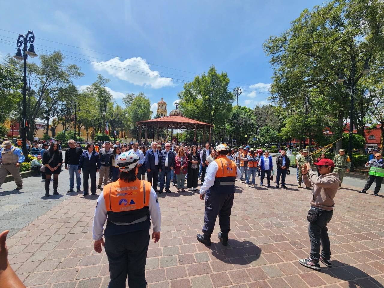 Giovani Gutiérrez, alcalde de Coyoacán, refuerza su compromiso con la cultura de la prevención durante el Simulacro Nacional 2025
