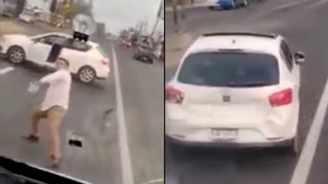 Pelea entre automovilistas