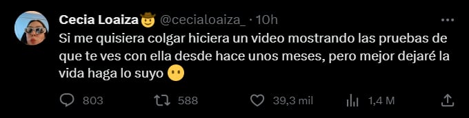 Cecia Loaiza responde a Juan de Dios Pantoja