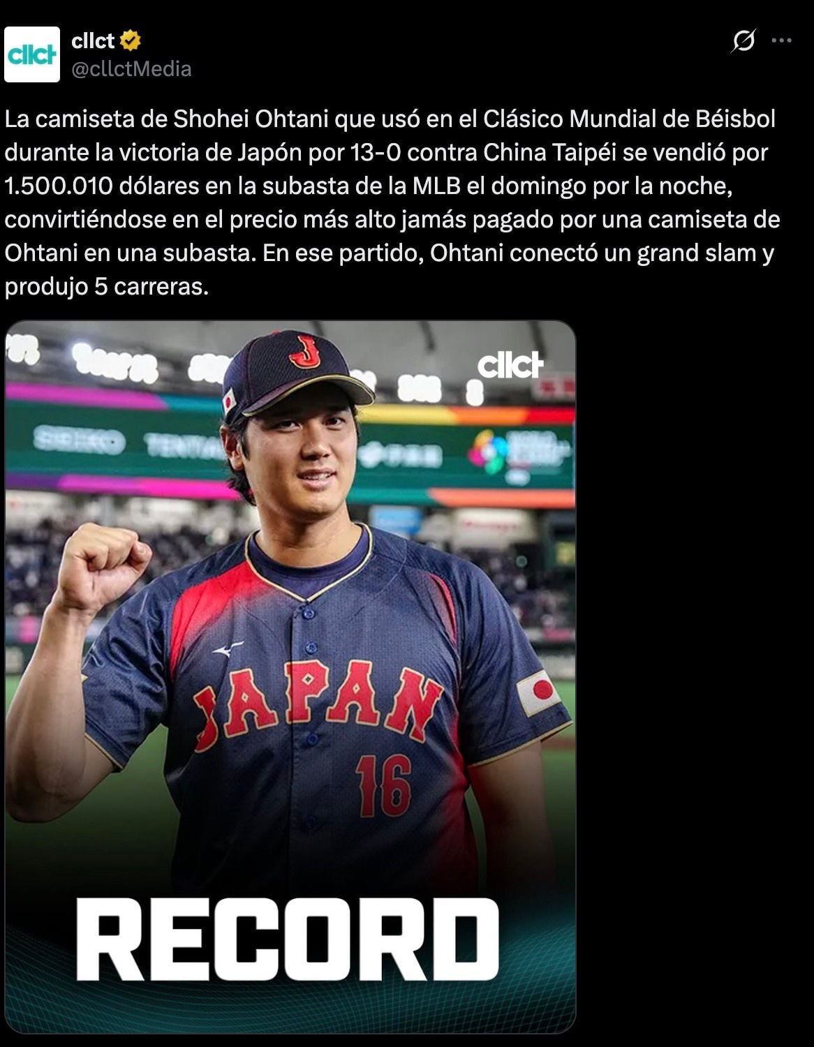 Jersey de Shohei Ohtani rompe récord al venderse en más de 26 millones de pesos.