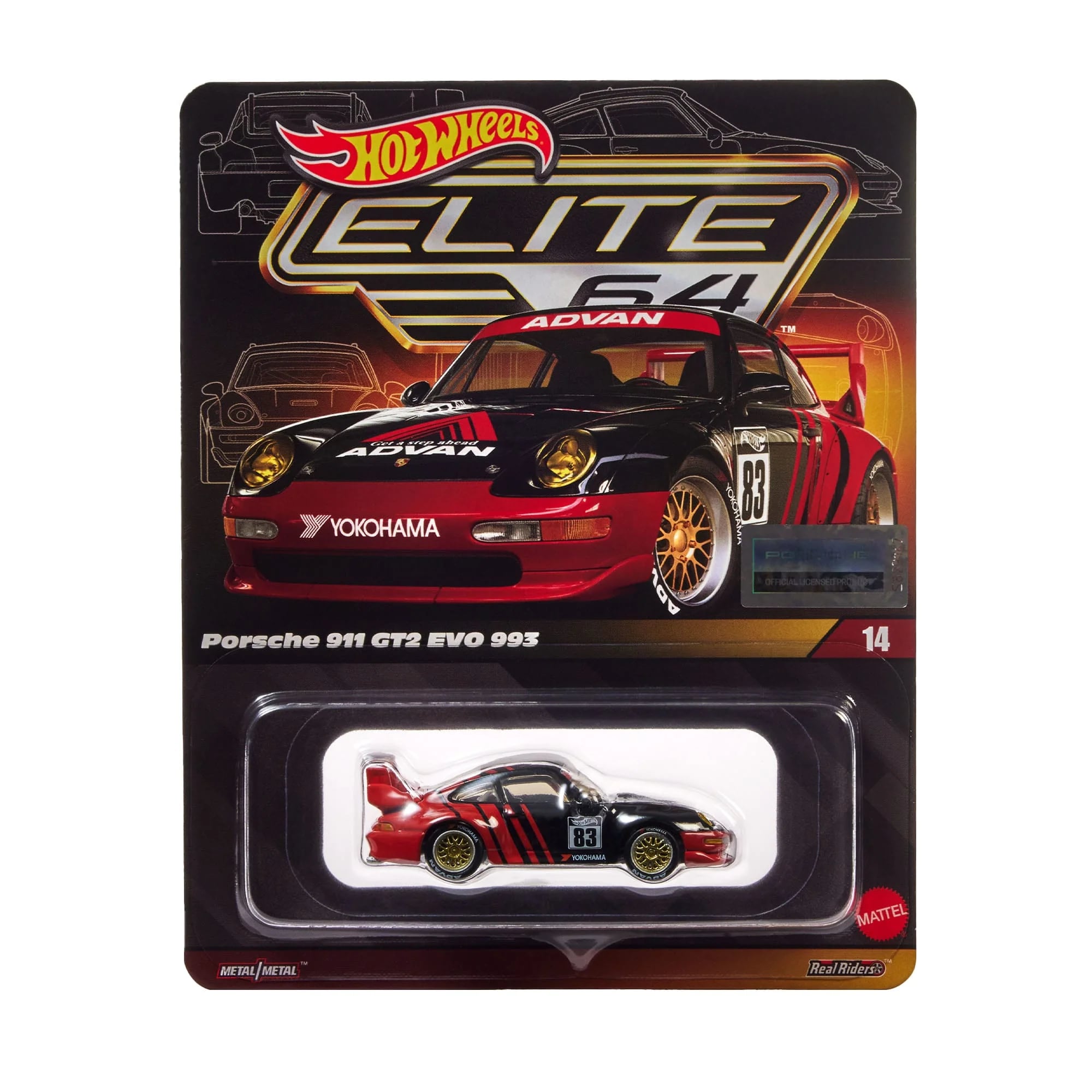 Porsche 911 GT2 EVO 993 de Hot Wheels Elite 64