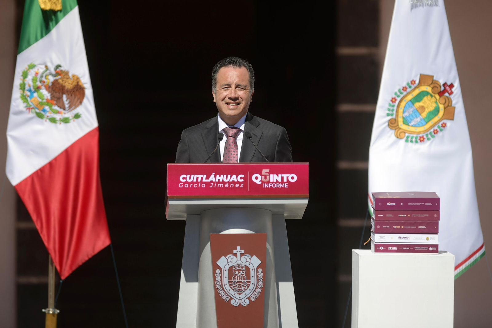 Cuitláhuac García, gobernador de Veracruz, en su quinto informe de gobierno