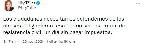 Tuit de Lilly Téllez