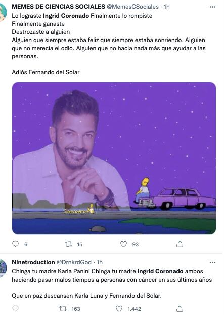 Atacan a Ingrid Coronado por muerte de Fernando del Solar