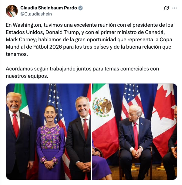 Claudia Sheinbaum sobre el encuentro con Trump y Carney