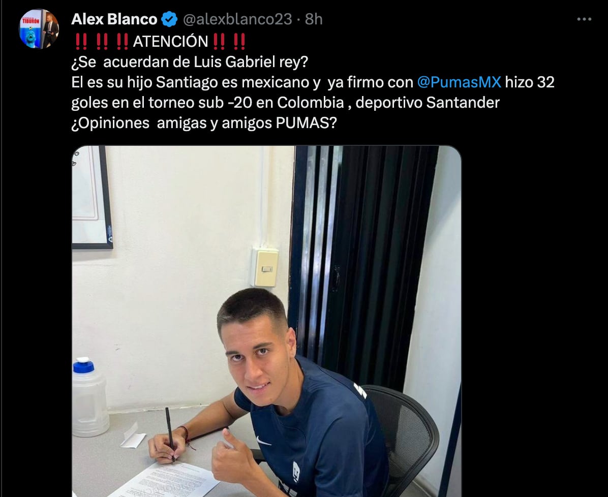 Santiago Rey con Club Pumas