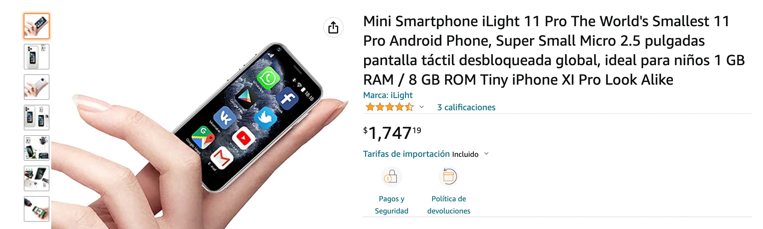 Mini smartphone iLight 11 Pro