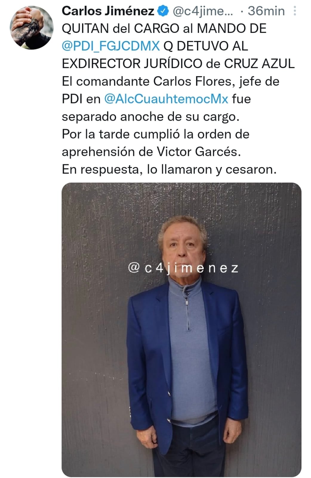 Víctor Garcés (Foto: Captura de Twitter)