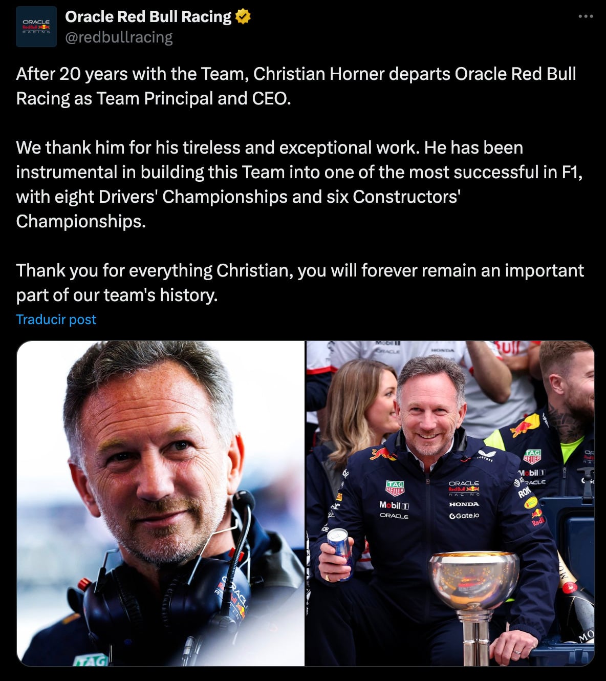 Comunicado de Red Bull