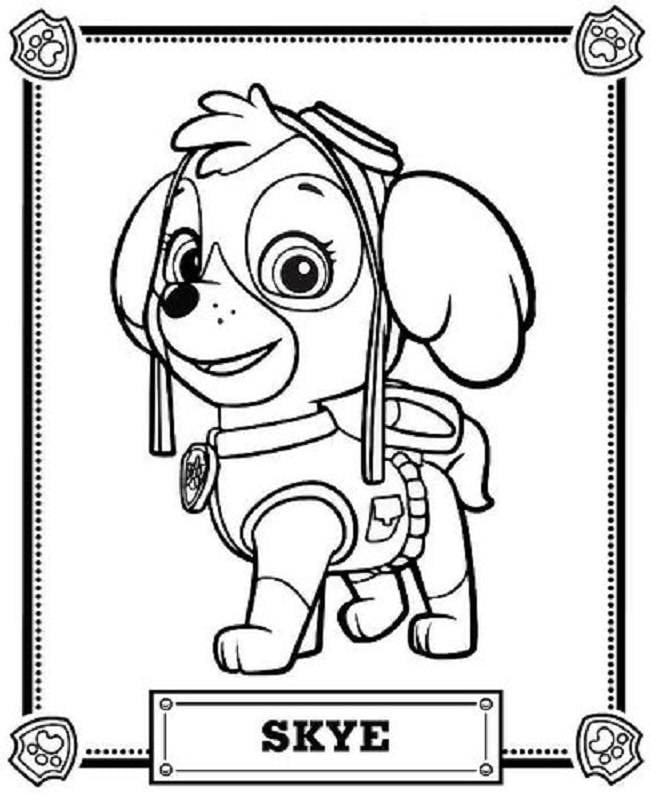 Imagen para imprimir y colorear de Skye de Paw Patrol