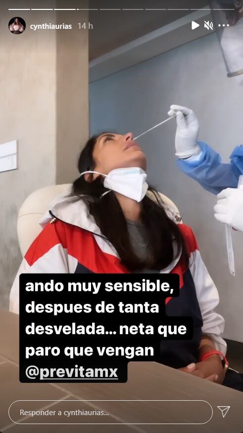 Cynthia Urías se realiza prueba Covid-19