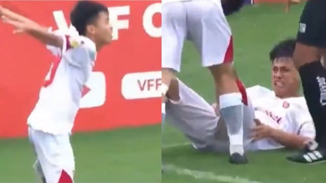 Un jugador de la Sub-17 de la Liga de Vietnam terminó lesionándose tras festejar como CR7.