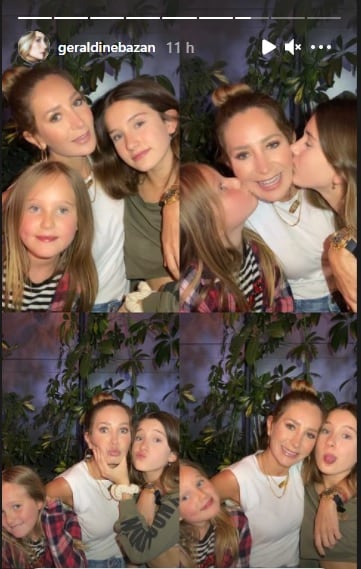 Geraldine Bazan y sus hijas