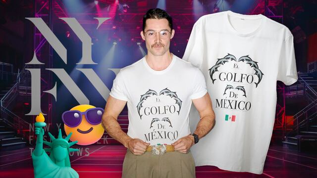 Patricio Campillo, el diseñador mexicano que cerró su desfile en New York Fashion Week 2025 con playera del Golfo de México.