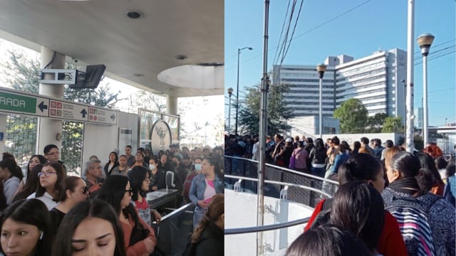 Largas filas en el Metrobús