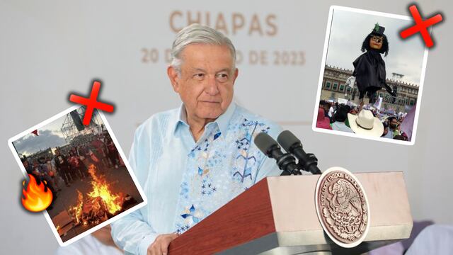 AMLO condena la quema de la figura de Norma Piña en el Zócalo