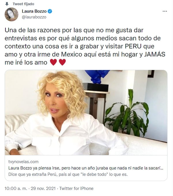 Laura Bozzo no se va de México