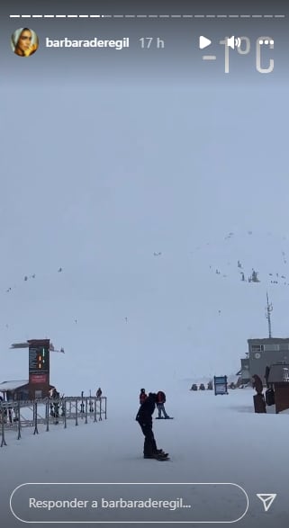Bárbara de Regil en la nieve.