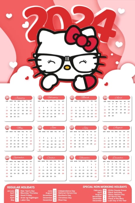 calendario de Hello Kitty