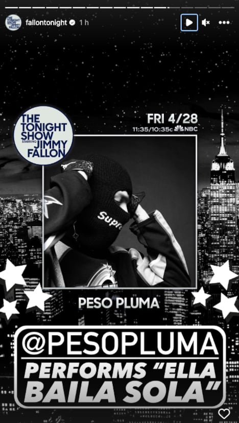 Peso Pluma estará en The Tonight Show