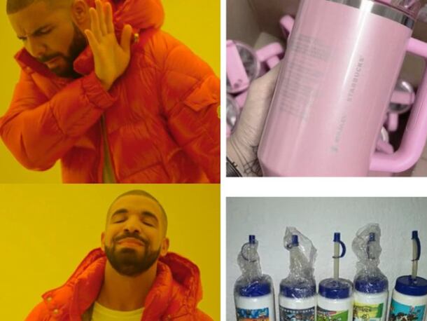 Memes del termo Stanley rosa de Starbucks