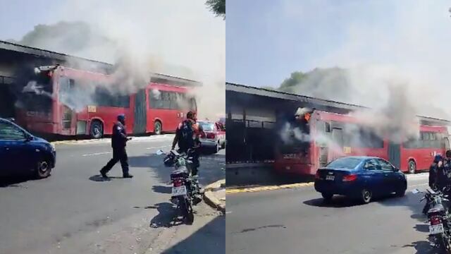 Unidad del Metrobús CDMX se incendió en la estación de UPIICSA