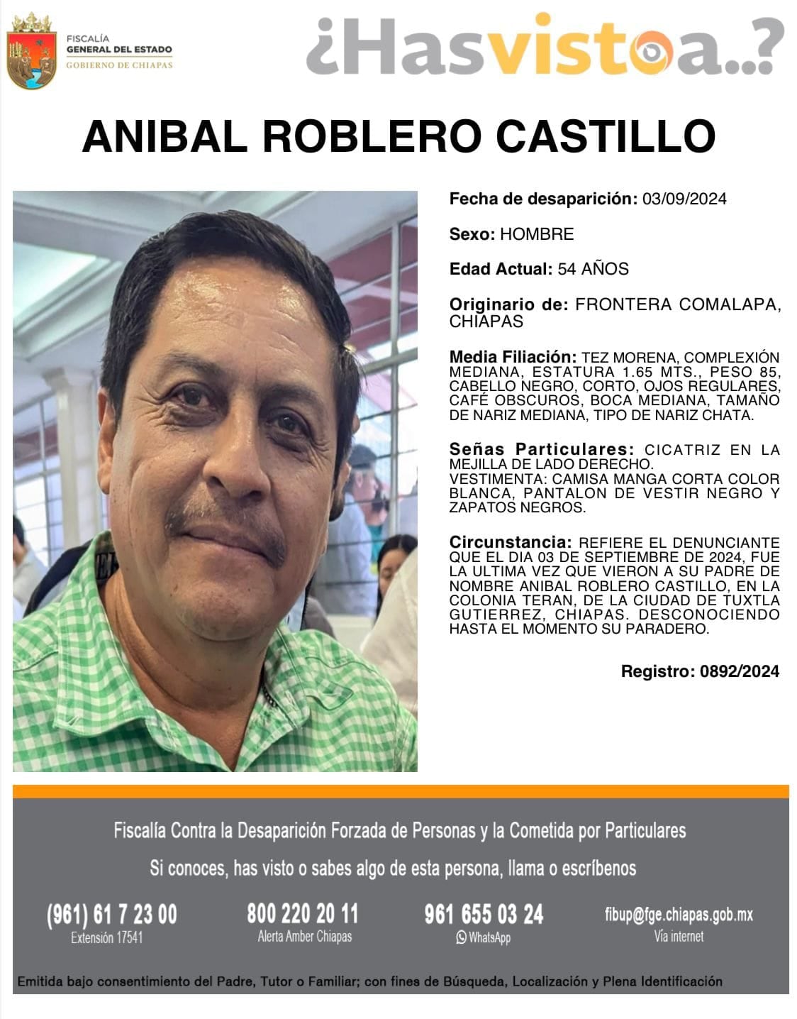 Ficha de búsqueda de Aníbal Roblero Castillo, alcalde electo de Frontera Comalapa