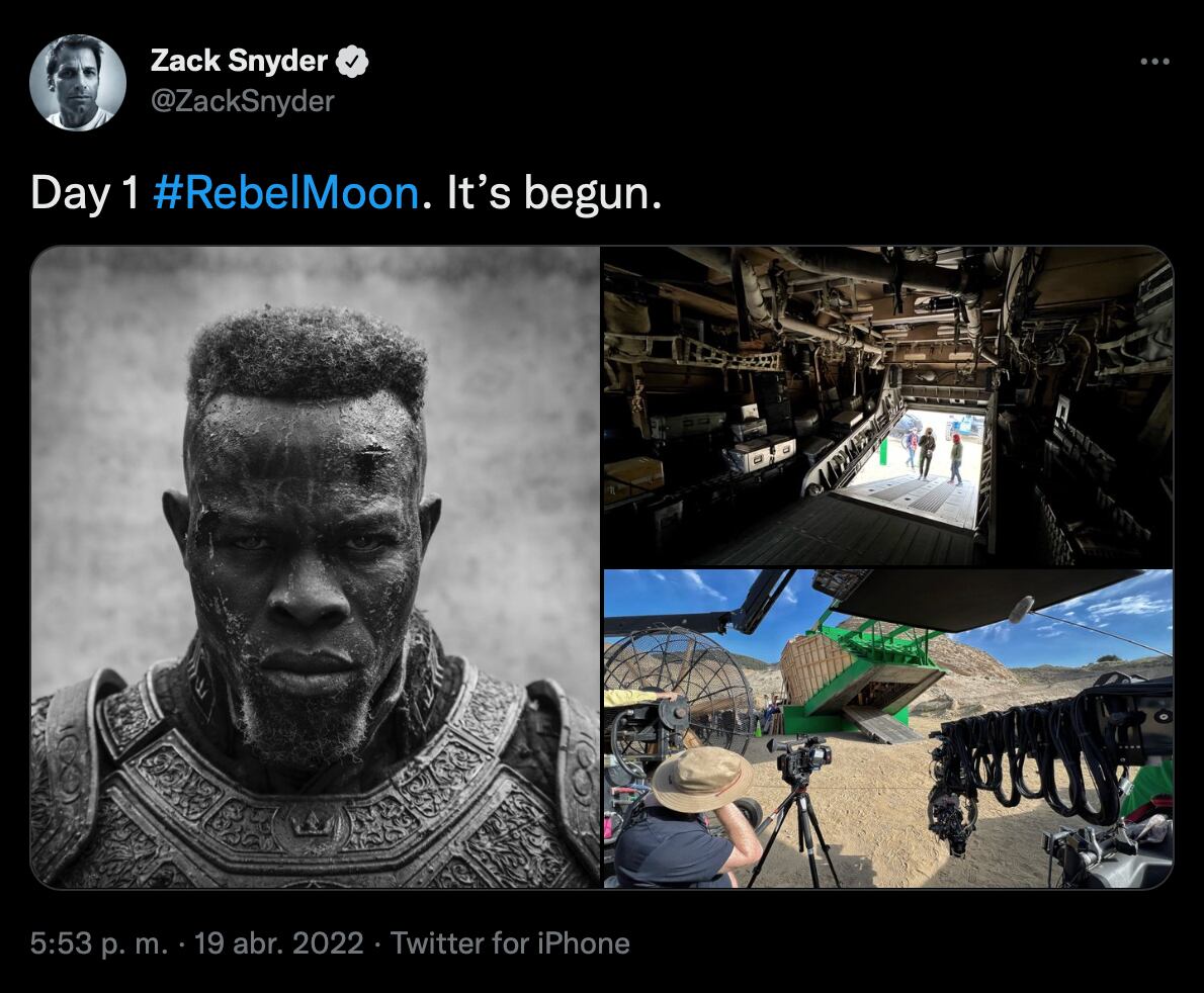 Zack Snyder comienza el rodaje de ‘Rebel Moon’, su nueva película para Netflix