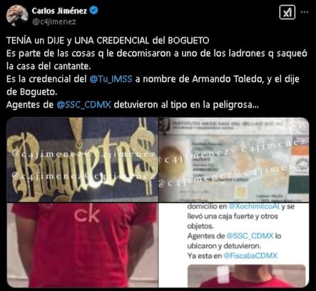 Agarran al ladrón que se metió a casa de El Bogueto.