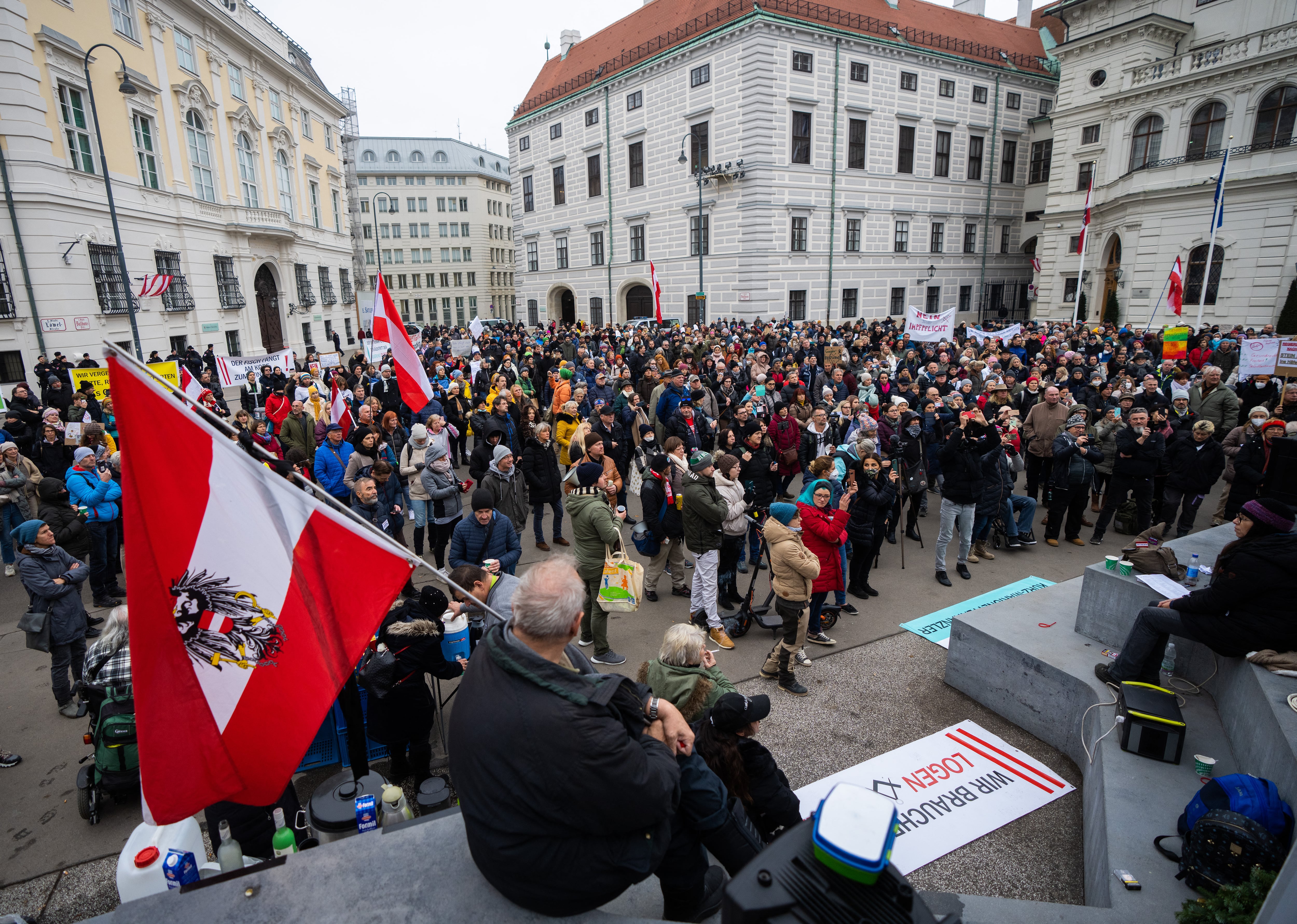 Personas no vacunadas en Austria