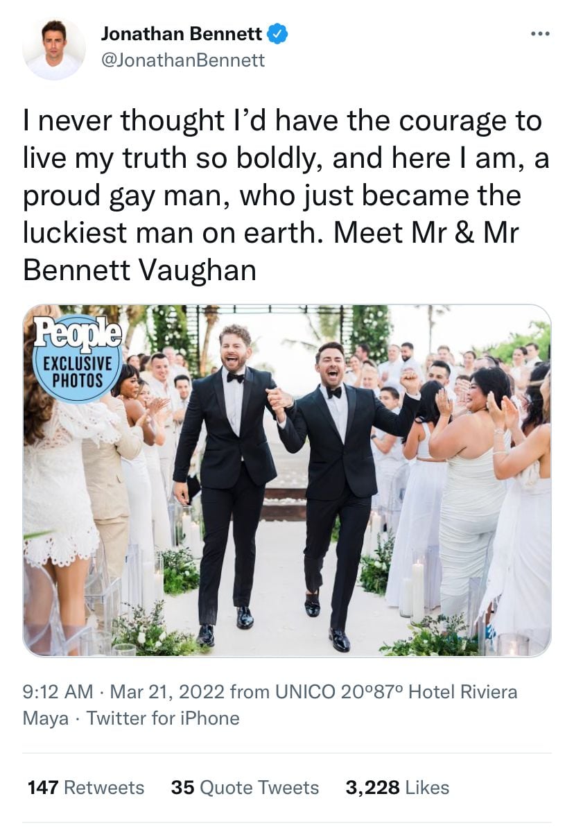 Jonathan Bennett, Jaymes Vaughan