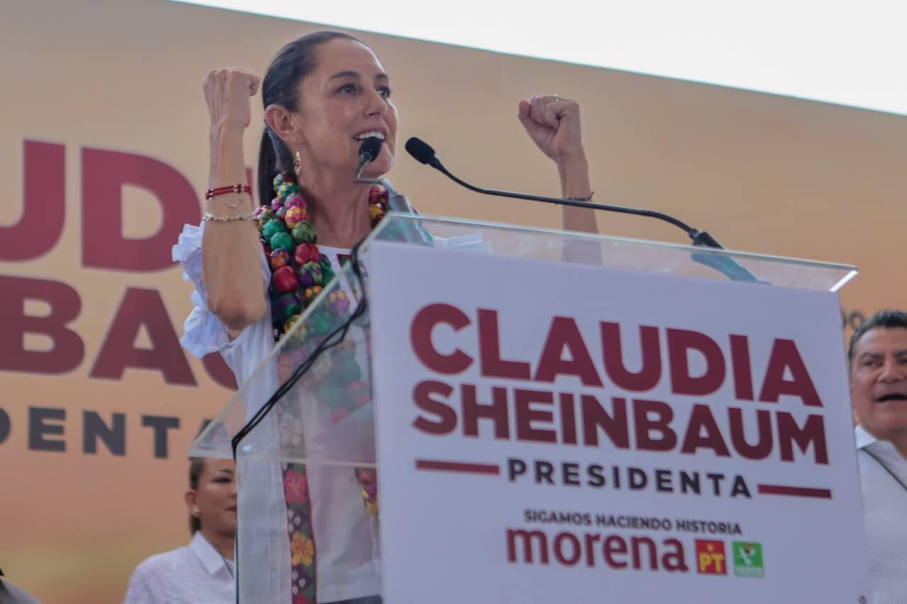Claudia Sheinbaum en campaña presidencial por Tabasco