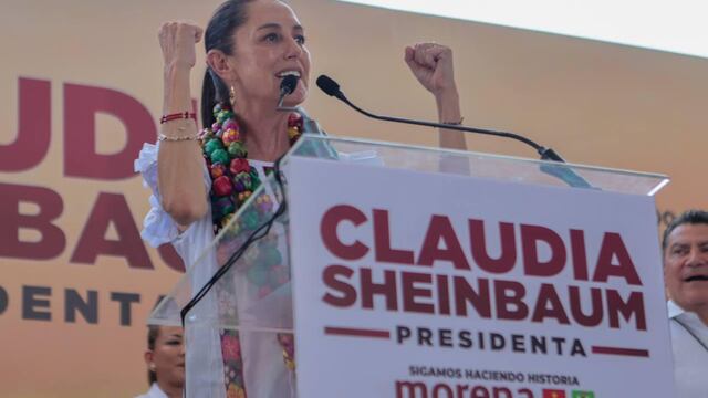 Claudia Sheinbaum en campaña presidencial por Tabasco