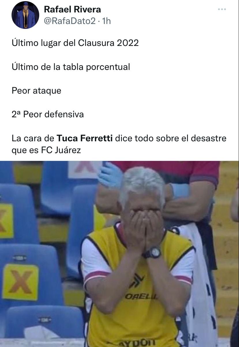 Tuca Ferretti firmó uno de los peores torneos que ha dirigido al frente de los Bravos de Juárez.
