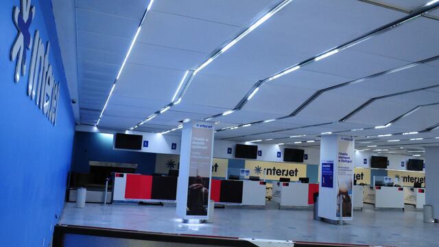 La sala de espera de la aerolínea Interjet se encuentran vacías ante la huelga declarada por sus trabajadores.