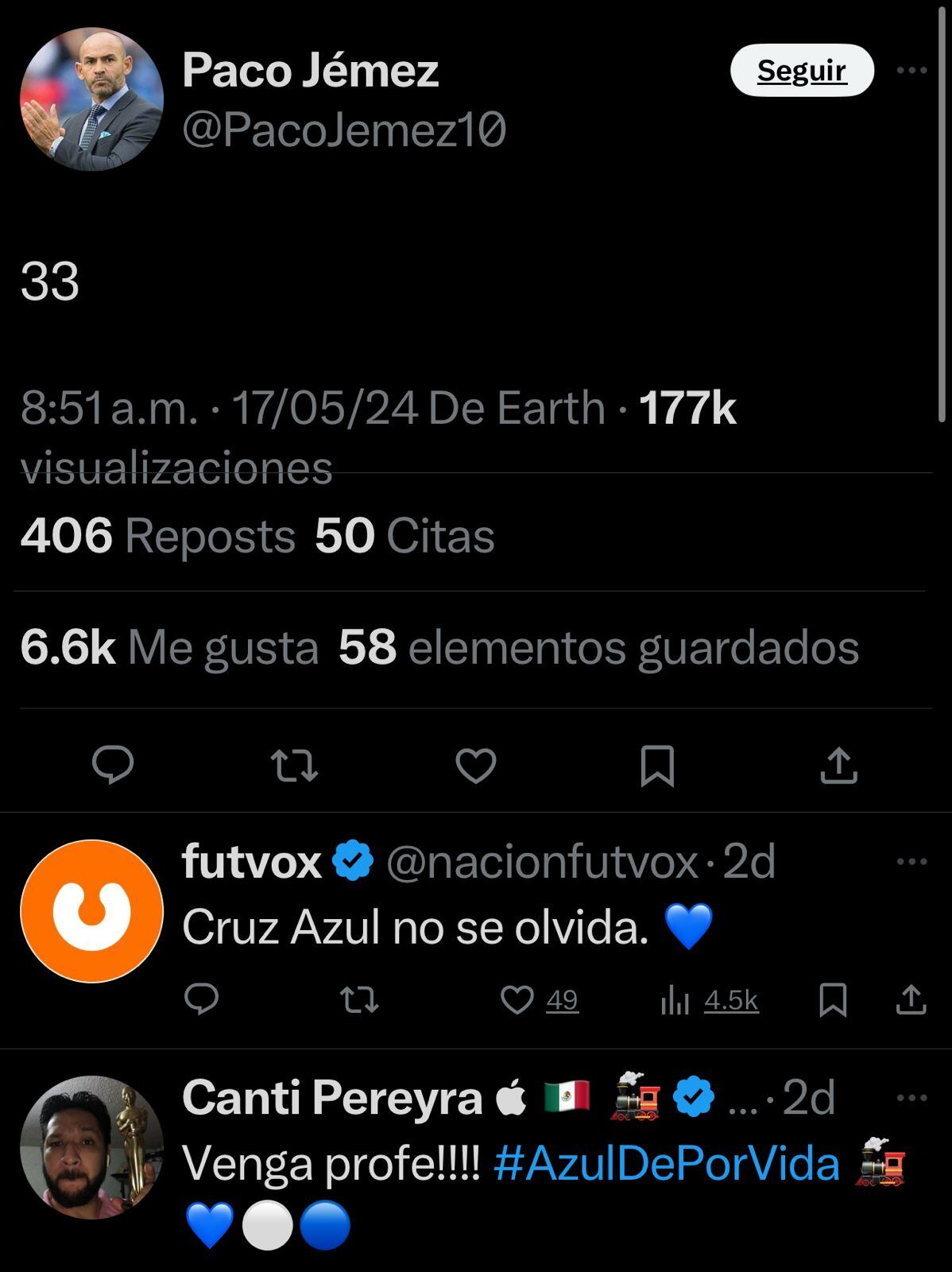 Publicación de Paco Jémez