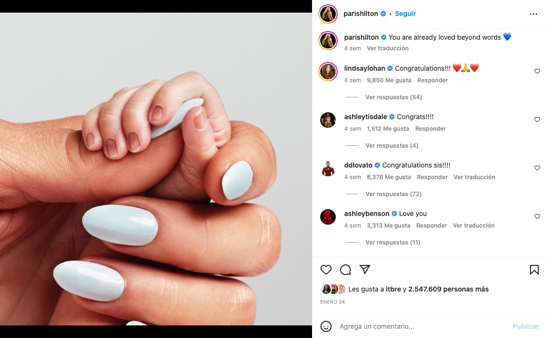 Paris Hilton en Instagram anuncia la llegada de su primer hijo