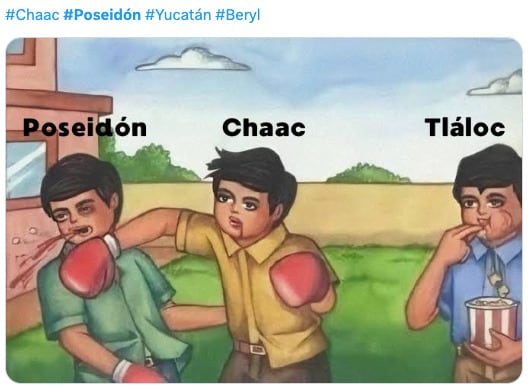 El huracán Beryl desata los memes de Poseidón vs Chaac