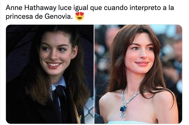 Anne Hathway como princesa de Genovia en el Festival de Cannes 2022.
